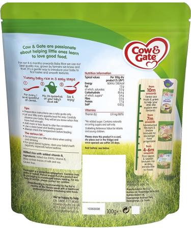 Cow & Gate Baby Rice Cereal 4-6+ Months  100 g Pack of 5 - Buy Online on GoSupps.com