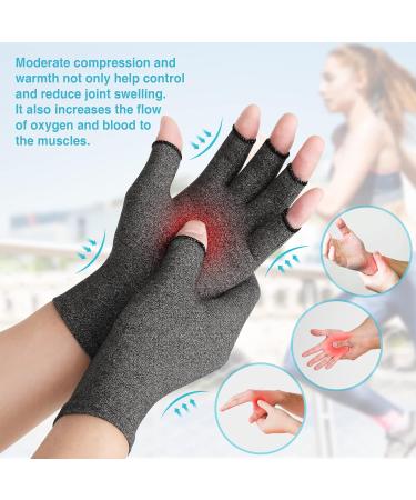 DISUPPO Arthritis Gloves for Women and Men - Pain Relief for Rheumatoid RSI, Carpal Tunnel, Joints - Fingerless Compression Gloves for Daily Work - Black Medium - 1 Pack - Buy Online on GoSupps.com