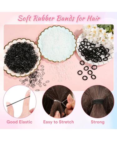 2054Pcs Clear and Black Hair Rubber Bands Set with Seamless Ties and Styling Accessories - Buy Online on GoSupps.com