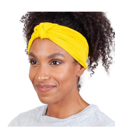 Olivia Sylx Twist Knot Headband for Women - African Headbands for Women  Turban Headbands - Wide Headbands  Yoga Headband  Twist Headband Yellow