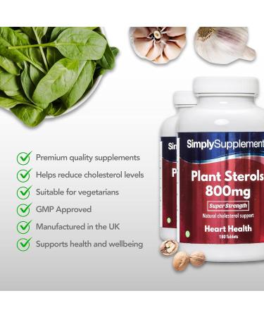 Plant Sterols 800mg | 12-Month Supply | Lower Cholesterol Naturally | Vegan | UK Made - Buy Online on GoSupps.com