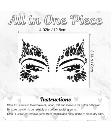 U-Goforst Black Face Gems Stick On - Self-Adhesive Rhinestone Stickers for Halloween Makeup & Festival Costumes - Buy Online on GoSupps.com
