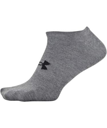 Under Armour Adult Essential Lite No Show Socks 6-Pack - Gray Assorted Large - Buy Online on GoSupps.com