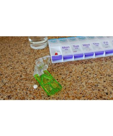 Ezy Dose Stainless Steel Pill Cutter and Splitter with Dispenser | Travel-sized | Cuts Pills, Vitamins, Tablets | Colors Vary - Buy Online on GoSupps.com