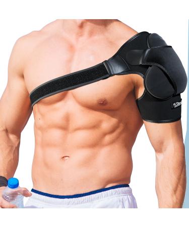 Shoulder Brace for Men and Women - Rotator Cuff Support Brace With Soft Underarm Pad for Shoulder Pain Relief and Compression Sleeve for Shoulder Injury Large