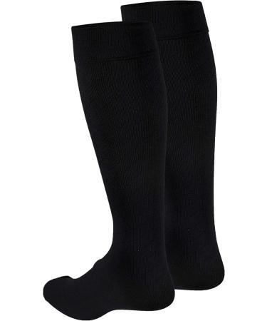 Truform Travel Compression Socks for Men & Women - 15-20 mmHg Knee High Black Large (1 Pair) - Optimal Comfort for International Shipping - Buy Online on GoSupps.com