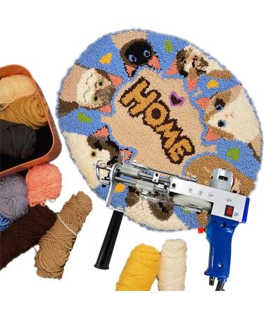 GBgeffy 2 in 1 Dual-Use Tufting Gun Kit - High Speed Rug Tufting Gun, Adjustable Stitches and Pile Height, Blue Color - Buy Online on GoSupps.com