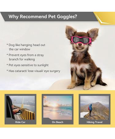 Namsan Dog Glasses - Anti-UV Waterproof Windproof Sunglasses for Small & Medium Dogs - Fashionable Pink Protective Eyewear - Buy Online on GoSupps.com
