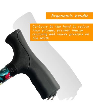 YAMTHR Printed Folding Walking Cane - Adjustable Cane for Women & Men, Supports up to 250 Pounds - Buy Online on GoSupps.com