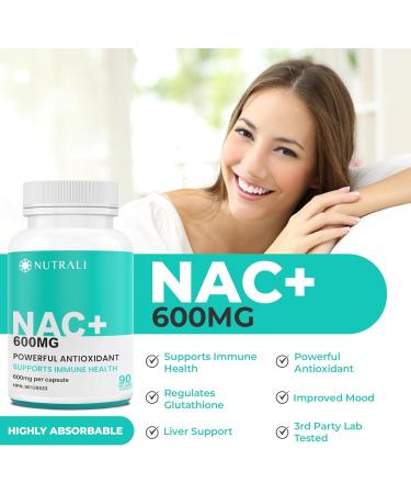 MAXIMUM POTENCY 600mg NAC Capsules (N-Acetyl-L-Cysteine) Supplement Powerful Antioxidant Glutathione Support Liver Support Vegan Gluten Free. 90 Easy to Swallow Capsules. 90 count (Pack of 1) - Buy Online on GoSupps.com