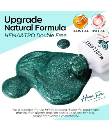 Modelones Hema Free Green Gel Nail Polish Set 6 Colors Holographic 9D Cat Eye Glitter Gel Polish White Green Nail Polish with Magnet Soak Off Led Nail Gel Polish Kit Manicure Nail Art DIY Gifts Forest Faetie Green Silver - Buy Online on GoSupps.com