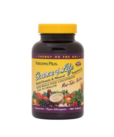 Nature's Plus Source of Life Multi-Vitamin & Mineral Supplement No Iron 180 Tablets