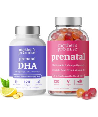 Mother's Promise Prenatal Vitamin Gummies & Prenatal DHA for Women Bundle