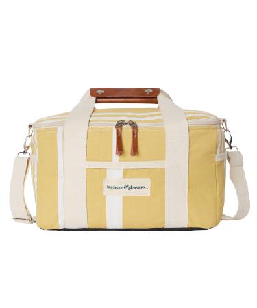 Business & Pleasure Co. Premium cooling bag - cute vintage lunch bag - Perfect for beach days & picnics - keeps food fresh and drinks cold - isolated discharge -proof feed 14 l vintage yellow striped