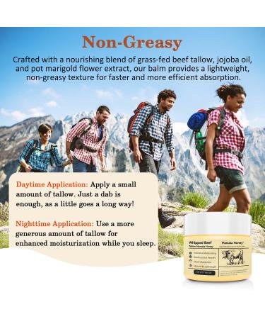 Organic Grass-Fed Beef Tallow Balm (4oz/5pack) - Whipped with Manuka Honey Ultra-Moisturizing for Face & Body Natural Skincare for Dry & Sensitive Skin 4 Fl Oz (Pack of 5) - Buy Online on GoSupps.com