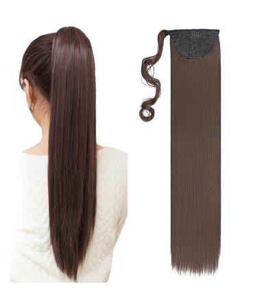 80cm ponytail extensions ponytail hair part clip in extensions such as real hair braid art hair long hair extension smooth medium brown 80 cm (1 Pack) medium brown