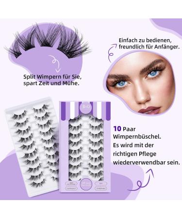 Buy P05 False Eyelashes - 10 Pairs Cat Eye Fluffy Cluster Lashes for DIY Extensions | Natural Look & Comfort - Buy Online on GoSupps.com