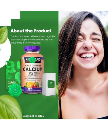 Calcium Gummies 500 mg with D3 & Zinc 120 Gummies with Exclusive Better Ligth&Spring Guide - Buy Online on GoSupps.com