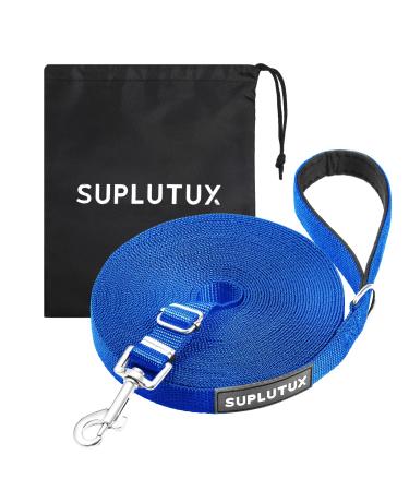 Suplutux drag line 5m for dogs with storage bags robust dog leash for large dogs and small dogs training lines with D-carabiner and grip pad (blue) blue 5m