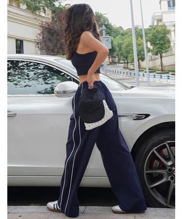 Lianlive Women's Navy Wide Leg Parachute Pants - Medium - Buy Online on GoSupps.com