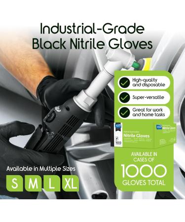 Inspire Black Nitrile Gloves - Original Quality Disposable Latex-Free Thick Medical & Cooking Gloves - Large Size | Best International Shipping - Buy Online on GoSupps.com