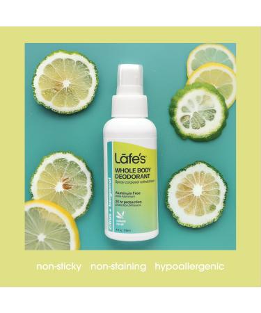 Lafe's Natural Deodorant | 4 Ounce Whole Body Non-Aerosol Deodorant Spray | Aluminum Paraben & Baking Soda Free | Citrus & Bergamot (Pack of 2) - Buy Online on GoSupps.com