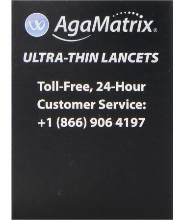AgaMatrix Lancets 33 Gauge | 100 Count Box - Ultra-Fine Needles for Smooth and Comfortable Blood Sampling - Buy Online on GoSupps.com