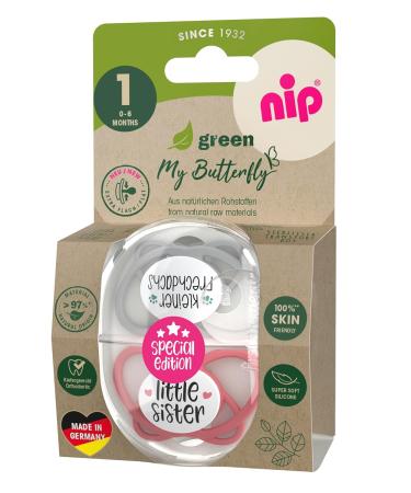Nip Schnuller My Butterfly Green Special Edition - Eco-Friendly Silicone Pacifier for 0-6 Months Jaw-Friendly & Lightweight - Buy Online on GoSupps.com