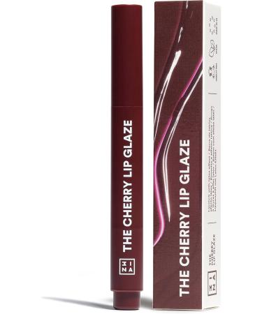 3INA MAKEUP - The Cherry Lip Glaze - Dark Cherry Latex Lipstick - Lipstick with Raspberry Seed Oil and Vitamin E - Creamy Formula - Vegan - Cruelty Free - Buy Online on GoSupps.com