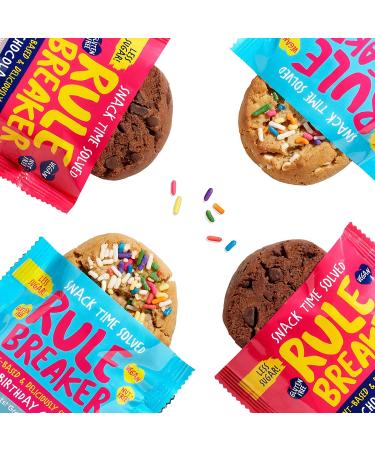 Rule Breaker Snacks Vegan Gluten Free Variety Pack Blondie Brownie Cookies | Plant-Based Dairy Nut Soy Allergen Free Kosher | Soft-Baked Lunchbox Snacks for Kids & Adults | Birthday Cake Blondie & Chocolate Chip Brownie - Pack of 4 - 1.9 oz - Buy Online on GoSupps.com