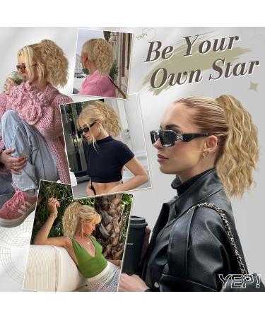 BARSDAR 30cm Short Wavy Ponytail Extension - Clip-In Multi-Layered Synthetic Hair for Women & Girls (Light Golden Brown & Blonde Mix) - Buy Online on GoSupps.com