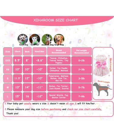 2-Pack Floral Pet Dog Dress with Bowknot in Pink & Blue - Medium Size | Cute Doggie/Cat Apparel - Buy Online on GoSupps.com