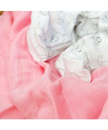 MuslinZ 6pk Baby Muslin Squares - Soft & Absorbent 100% Cotton - Newborn Essential Burp Cloth - 70x70cm (Pink) - Buy Online on GoSupps.com