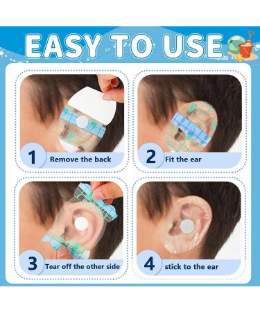 Whaline 150Pcs Waterproof Ear Covers for Kids | Disposable Ear Stickers & Protectors for Swimming Bathing & Snorkeling - Buy Online on GoSupps.com