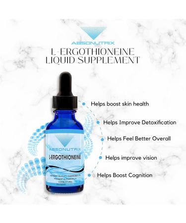 Absonutrix L-Ergothioneine Liquid Supplement 590 mg 200 Servings Made in USA Quick Absorption Quality Potent Ingredients Non-GMO GMP Certified Facility Cruelty-Free Products - Buy Online on GoSupps.com