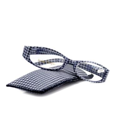 The Scottish Premium Reading Glasses Fashion Reader Glass Black Hound Tooth +1.25 +1.50 +1.75 +2 +2.25 +2.50 +2.75 +3. NY Fifth Avenue +3.00