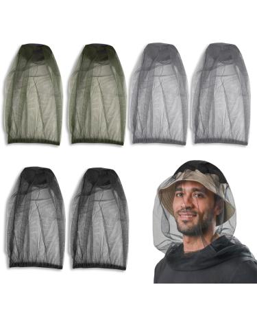 6 Pack Head Net Face Mesh Cover Head Net Mesh Face Cover Protection Head Net Hat Net for Outdoor Fishing Hiking Gardening
