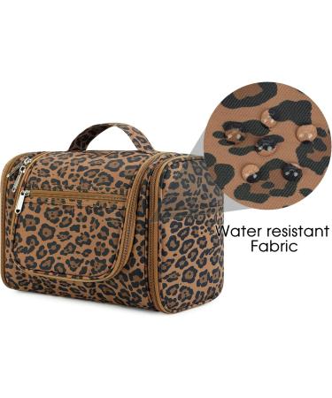 Large Hanging Toiletry Wash Bag Travel Makeup Cosmetic Organizer for Men Women by WANDF (Brown Leopard) - Buy Online on GoSupps.com