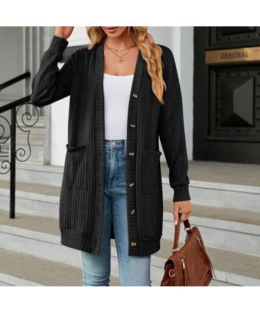Gefomuofe Cardigan Women's Long Cardigan Lightweight Loose Cardigan Long Cardigan Women's Lightweight Loose Casual Cardigan Sun Protection Shirt Holiday Beach Blouse XL Black - Buy Online on GoSupps.com