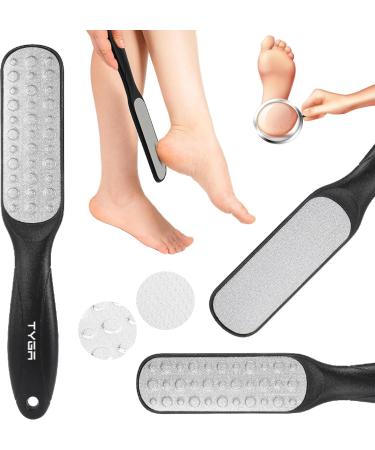 TYGA Double-Sided Foot File Coarse & Fine Dry & Wet Stainless Steel Pedicure Care Tool Callus Remover for Feet Multidirectional Nickel Hard Skin Removal Washable Spa and Skin Care (Black) - Buy Online on GoSupps.com