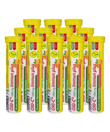 1000 mg vitamin C effervescent tablets 12x20 pcs.-Orange taste-1000 mg vitamin C-T&D Pharma Oxi-C Immun Plus-Made in Germany vitamin C 1000 mg 20 pieces (12 pack)