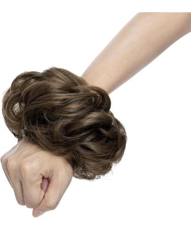 Dark Ash Brown Messy Bun Hair Piece for Women - 55g Fake Hair Scrunchies - Buy Online on GoSupps.com