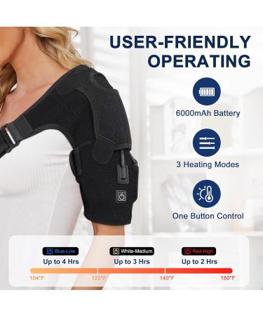 Buy Cordless Shoulder Heating Pad - Portable Electric Heated Wrap for Men & Women - Hot Cold Modes - Left & Right Shoulder - International Shipping Available - Buy Online on GoSupps.com