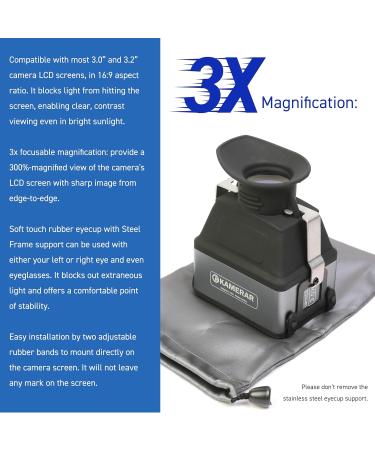 Kamerar CVF-2 LCD Viewfinder 3X Magnifier for 3.0 and 3.2 LCD Screen for Canon Nikon Pentax and Sony DSLR - Buy Online on GoSupps.com
