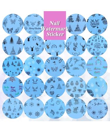 48 Sheets Christmas Water Transfer Nail Art Stickers Women Nail Decals for Gel Nails Butterflies Santa Claus Christmas Tree Elk Snowflakes - Buy Online on GoSupps.com