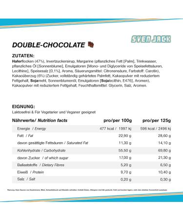 Sven Jack Double Chocolate Energy Cake - Oatmeal Bar with Melting Chocolate | 18x65g (1.17kg) - International Shipping Available - Buy Online on GoSupps.com