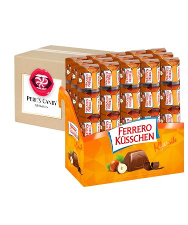 Ferrero kisses-Thekendisplay 15x5 (660g) Ferrero kisses chocolate with nut praline specialty with the finest milk and half-bitters chocolate with gift from Pere's Candy