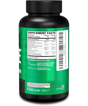 Jacked Factory Testosterone Booster for Men PRIMASURGE - w/Tongkat Ali PrimaVie Ashwagandha - Boost Vitality Muscle Growth & Energy | Natural Test Booster Supplement - 180 Veggie Pills - Buy Online on GoSupps.com