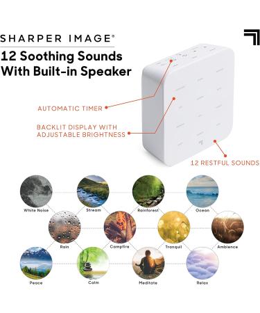 SHARPER IMAGE Ultimate Sleep White Noise Machine | Relaxing Music & Nature Sounds | Stress & Anxiety Relief | USB Cord | Holiday Gift - Buy Online on GoSupps.com