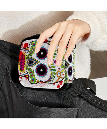 GIAPB Period Bag - Sanitary Napkin Holder & Makeup Pouch - Art Skull Color4263 - Buy Online on GoSupps.com